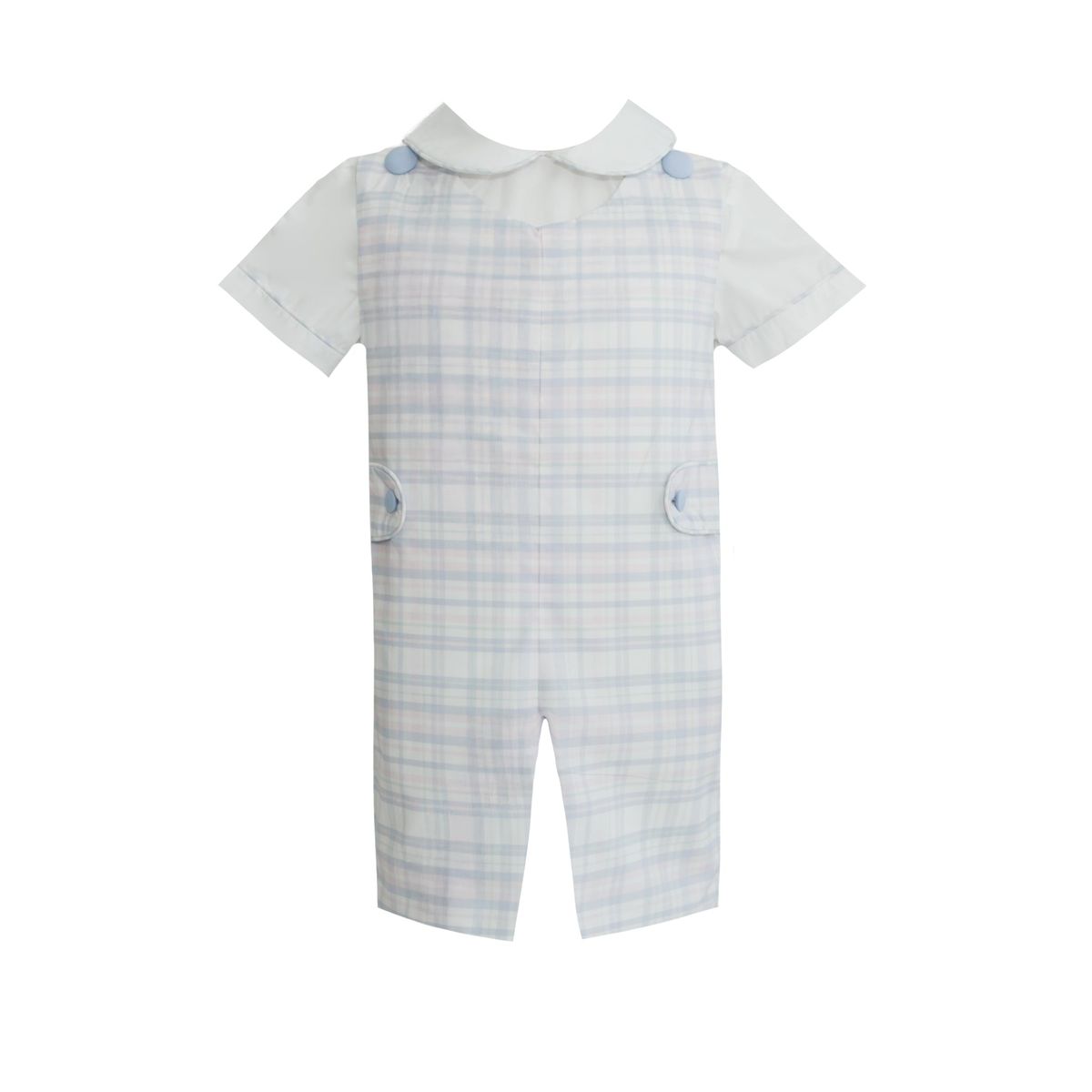 Emmett Blue Spring Plaid Jon Jon and Shirt Set