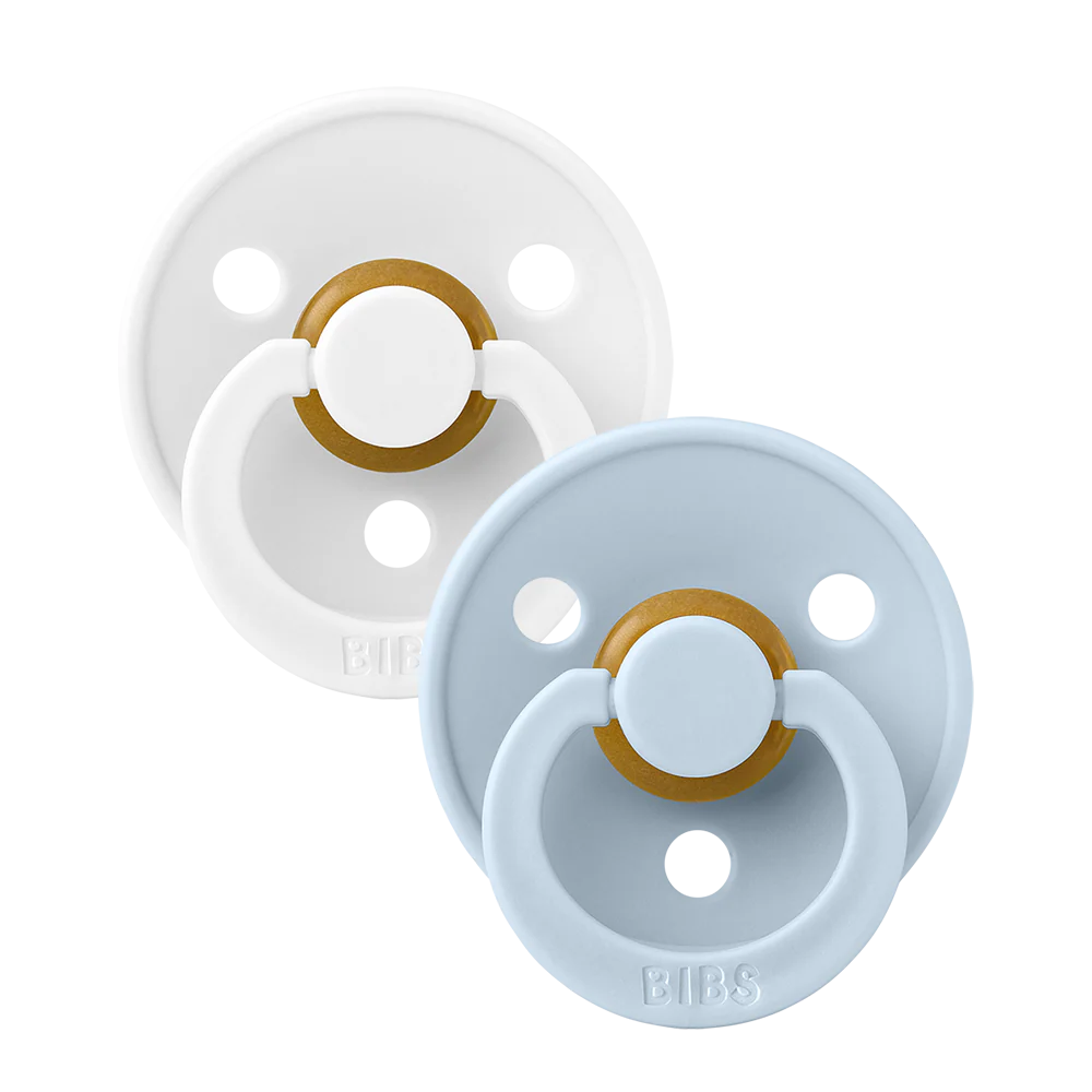 2 Pack White/Baby Blue Round Size 1
