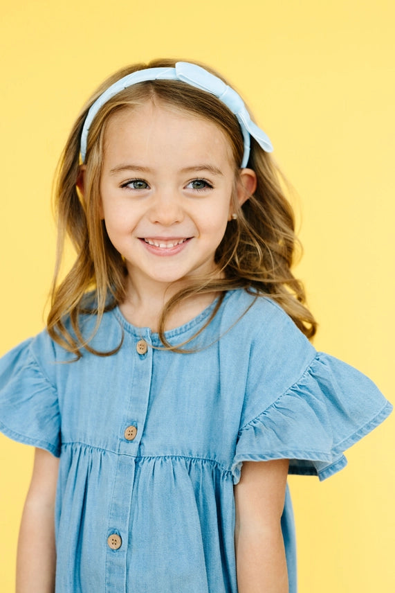 Velvet Lottie Headband Pale Blue