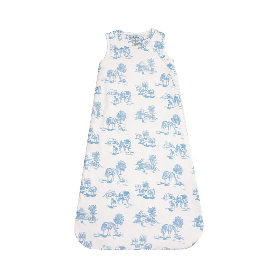 Farm Toile Blue Sleeping Blanket
