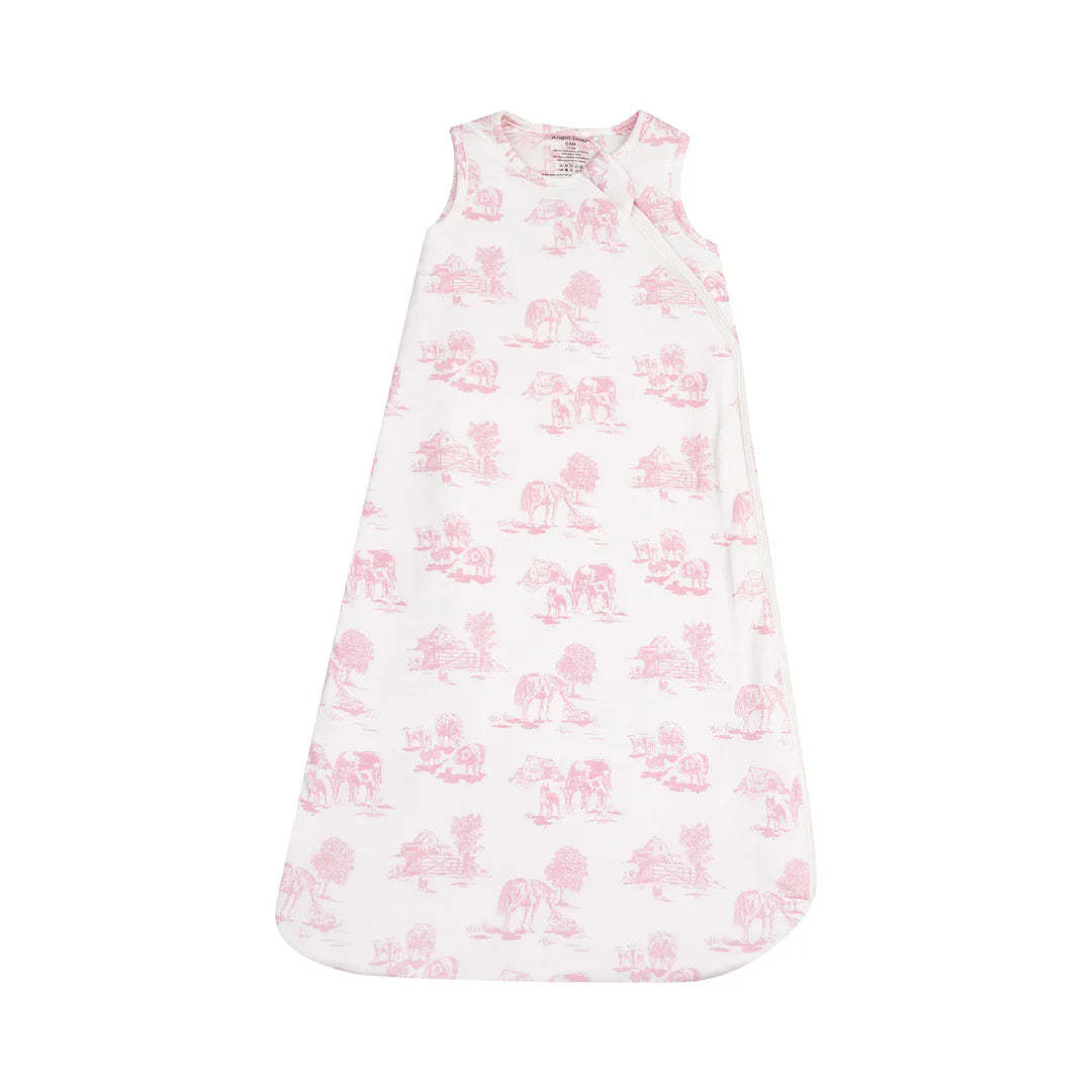 Farm Toile Pink Sleeping Blanket