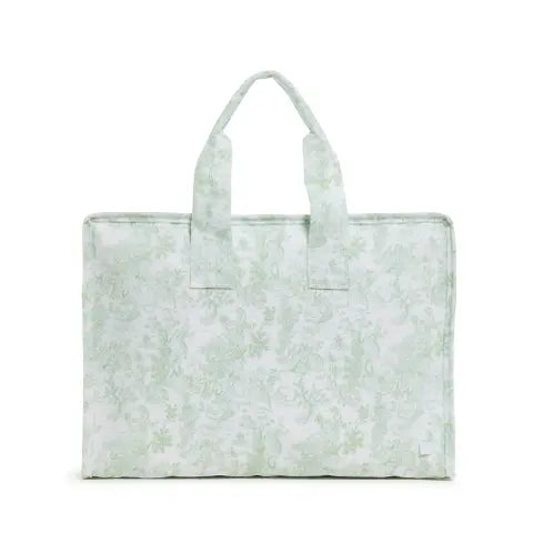 Overnight Tote Bunny Toile Green