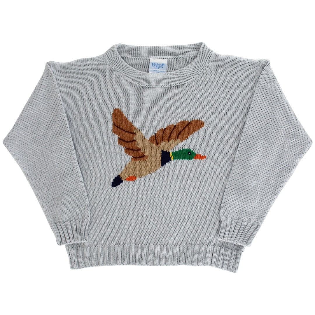 Crew Neck Sweater Duck on Grey