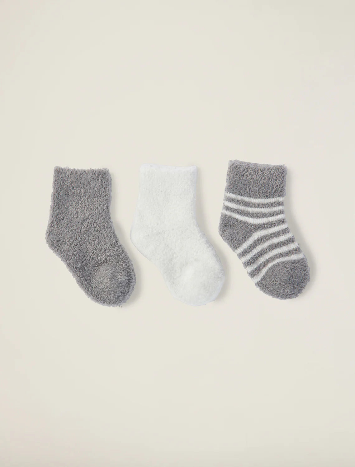 CozyChic Lite Infant Socks 3-Pack Pewter Pearl