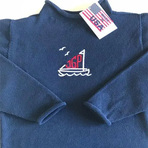 Jersey Rollneck Sweater Navy