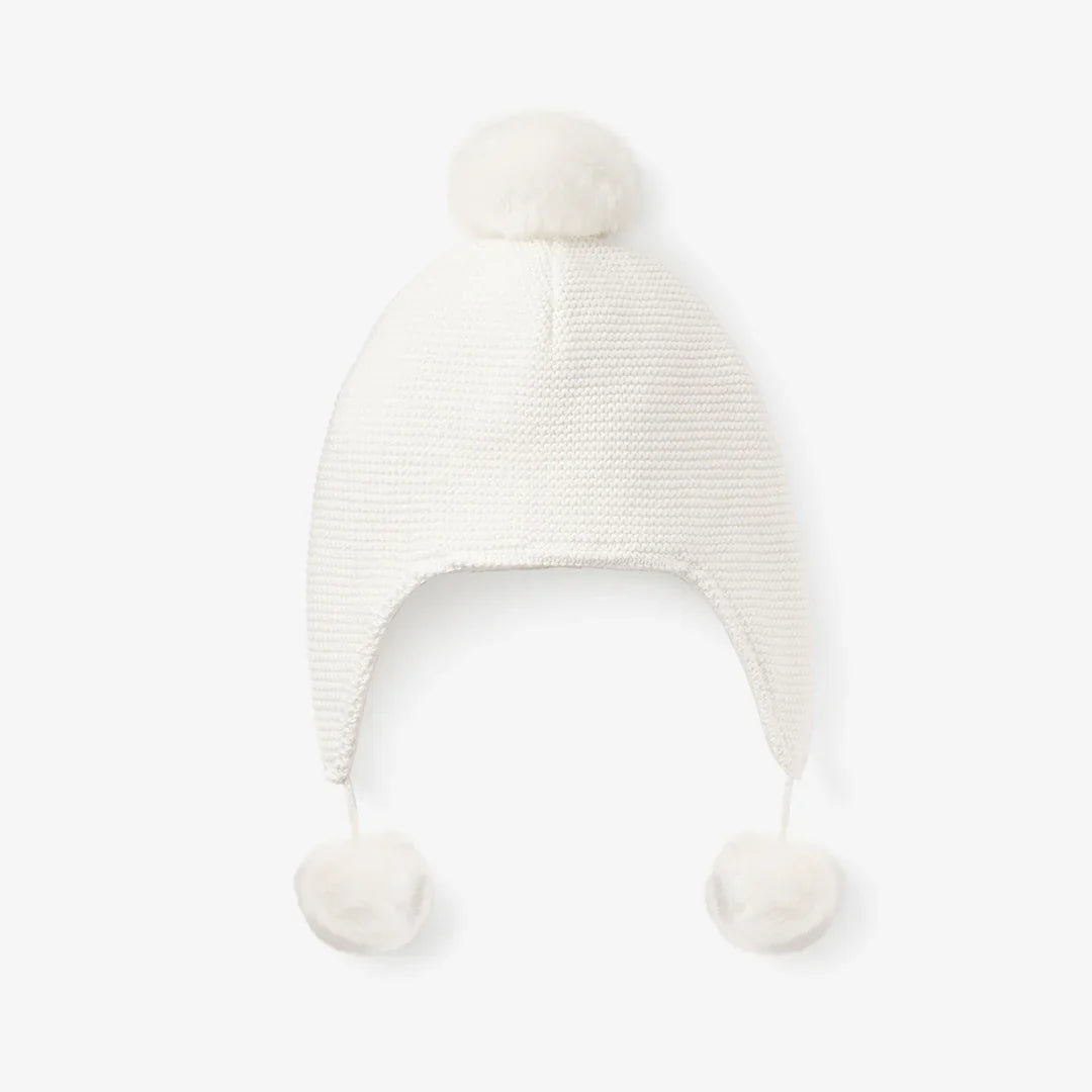 Aviator Hat Pom White