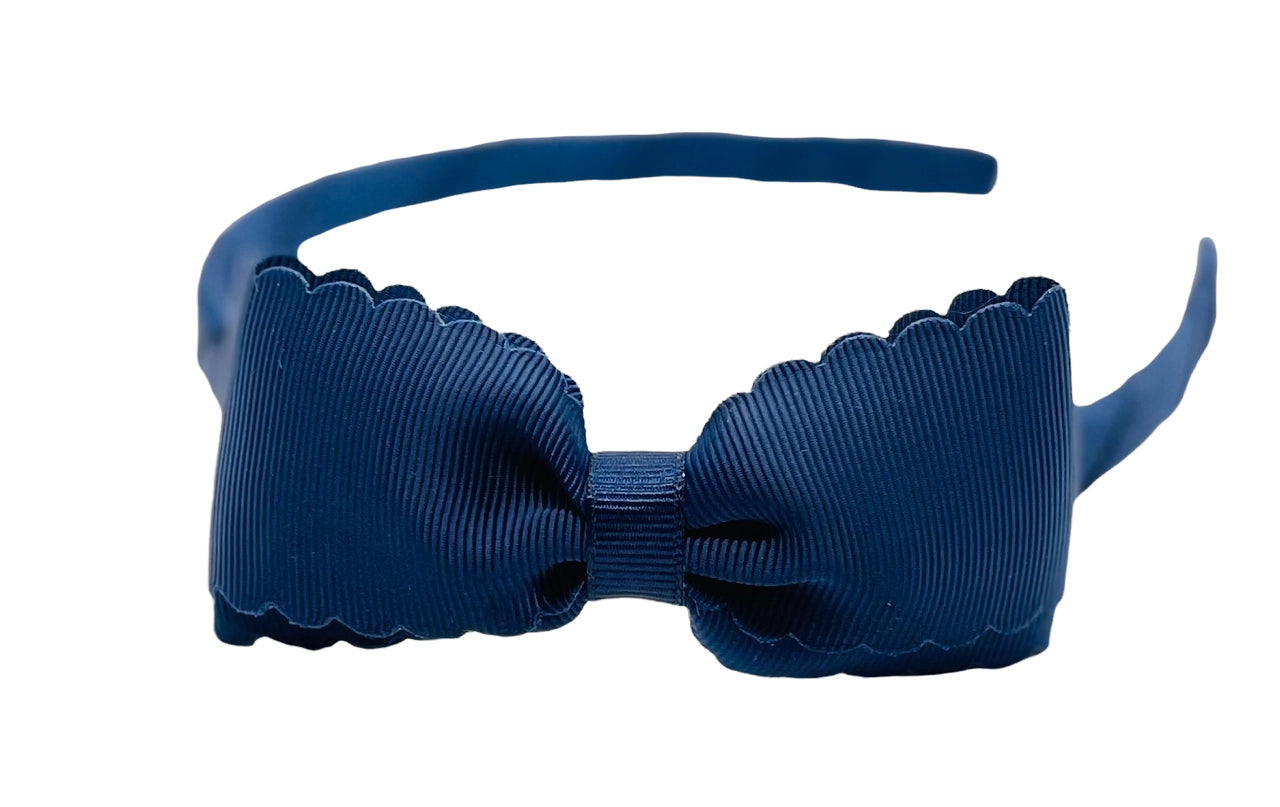 Scalloped Lottie Headband Navy