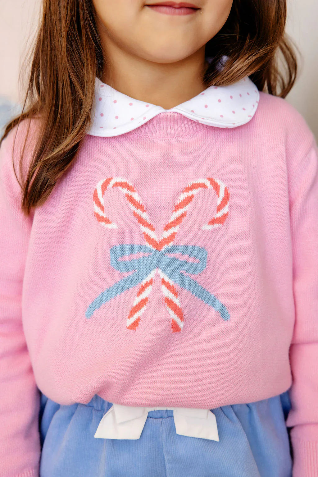 Isabelle's Intarsia Hot Pink & Candy Cane Sweater