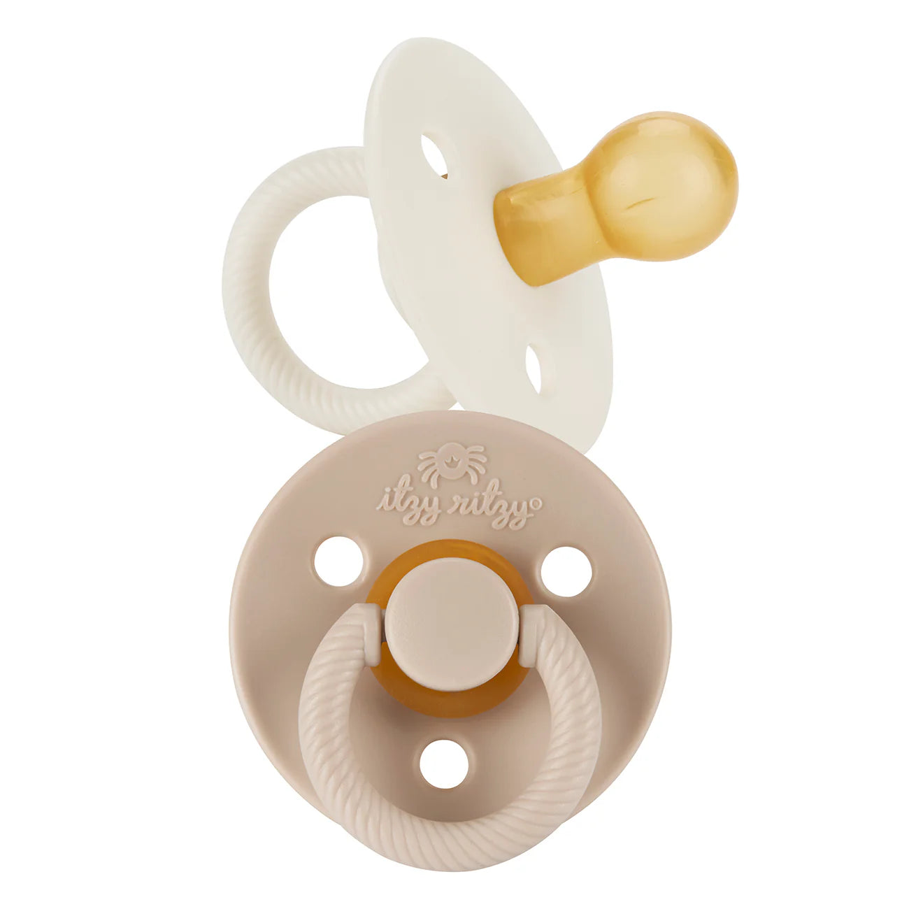 Itzy Soother Natural Rubber Paci Set Coconut & Toast