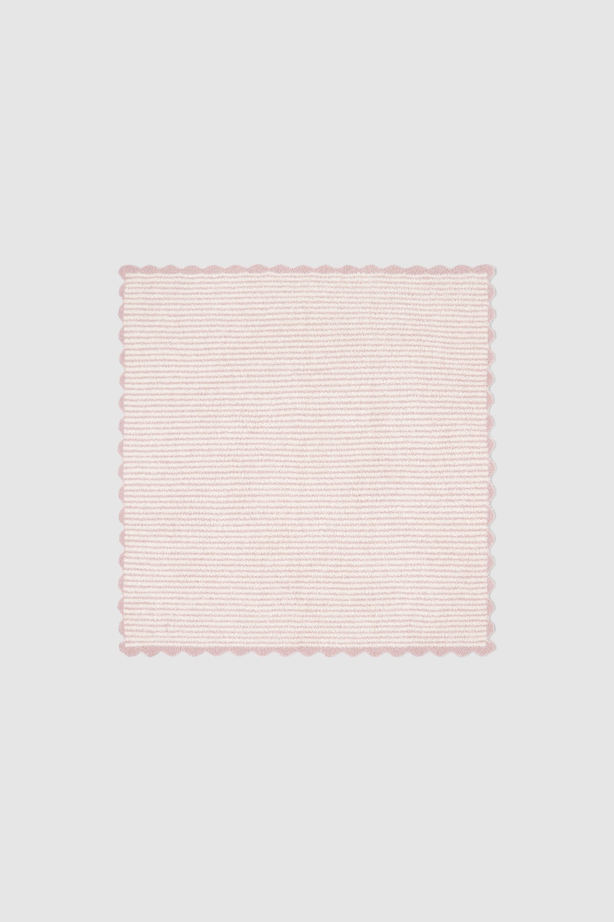 CC Stripe Scallop Blanket Faded Rose Cream