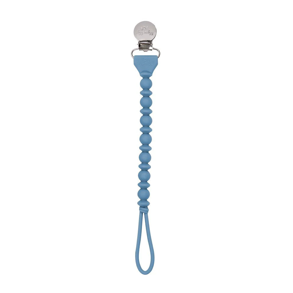 Sweetie Strap Silicone Pacifier Clip Blue Beaded