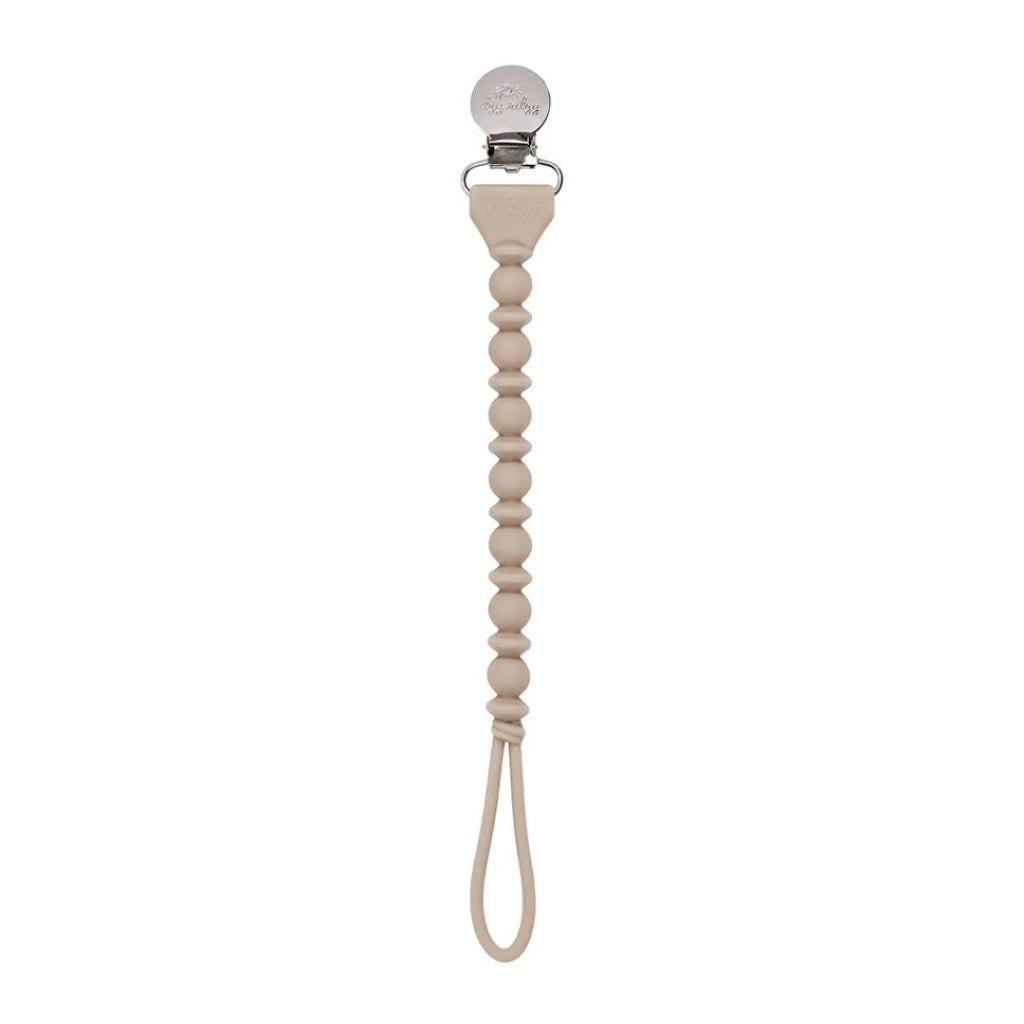 Sweetie Strap Silicone Pacifier Clip Toast