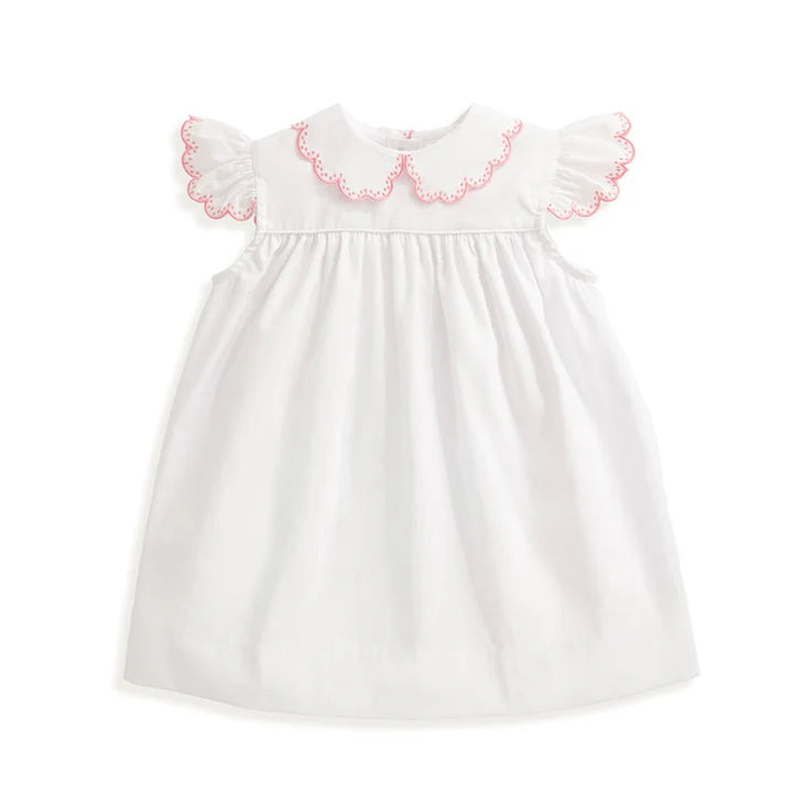 Rose Embroidered Dress White