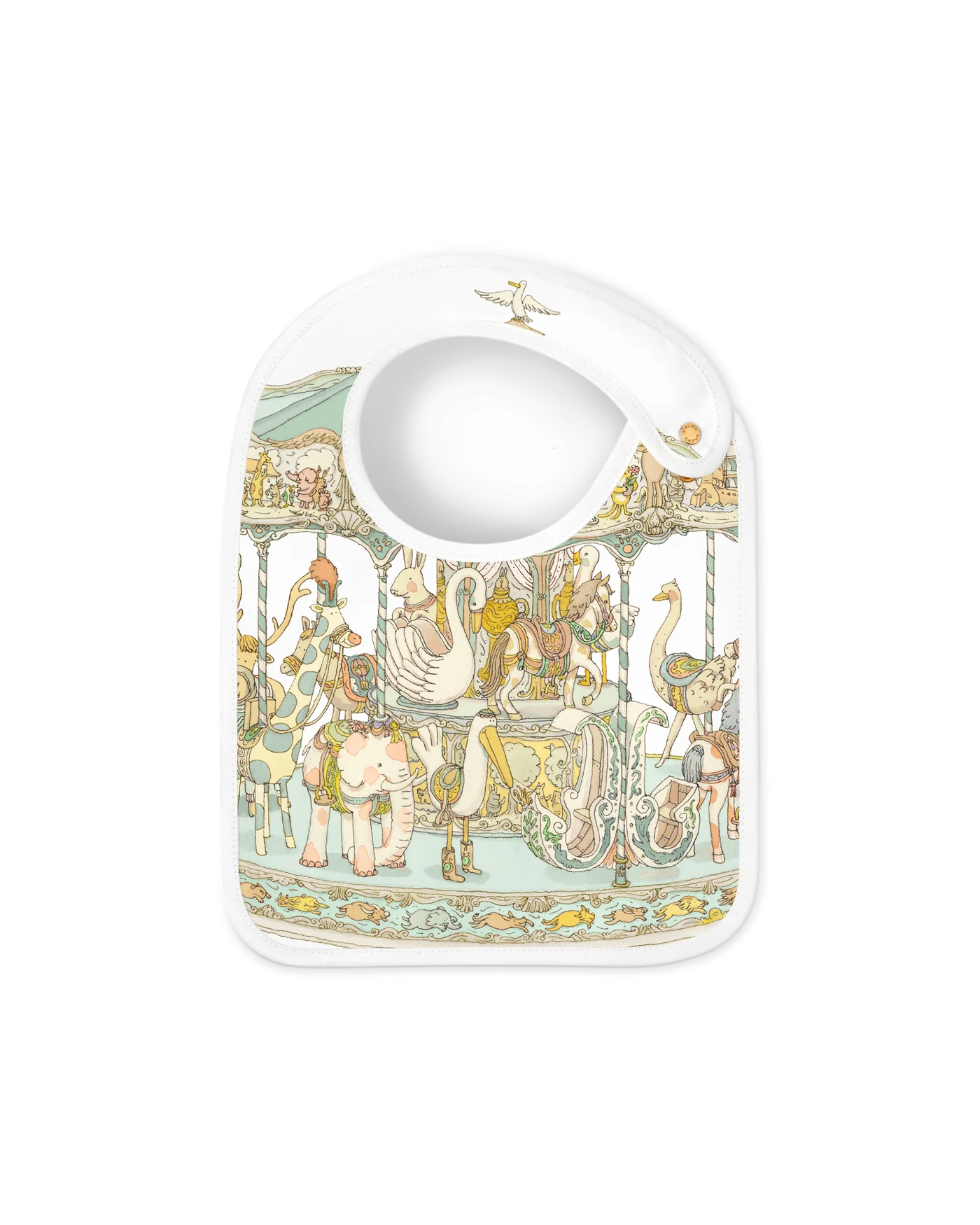 Satin Bib Carousel Green