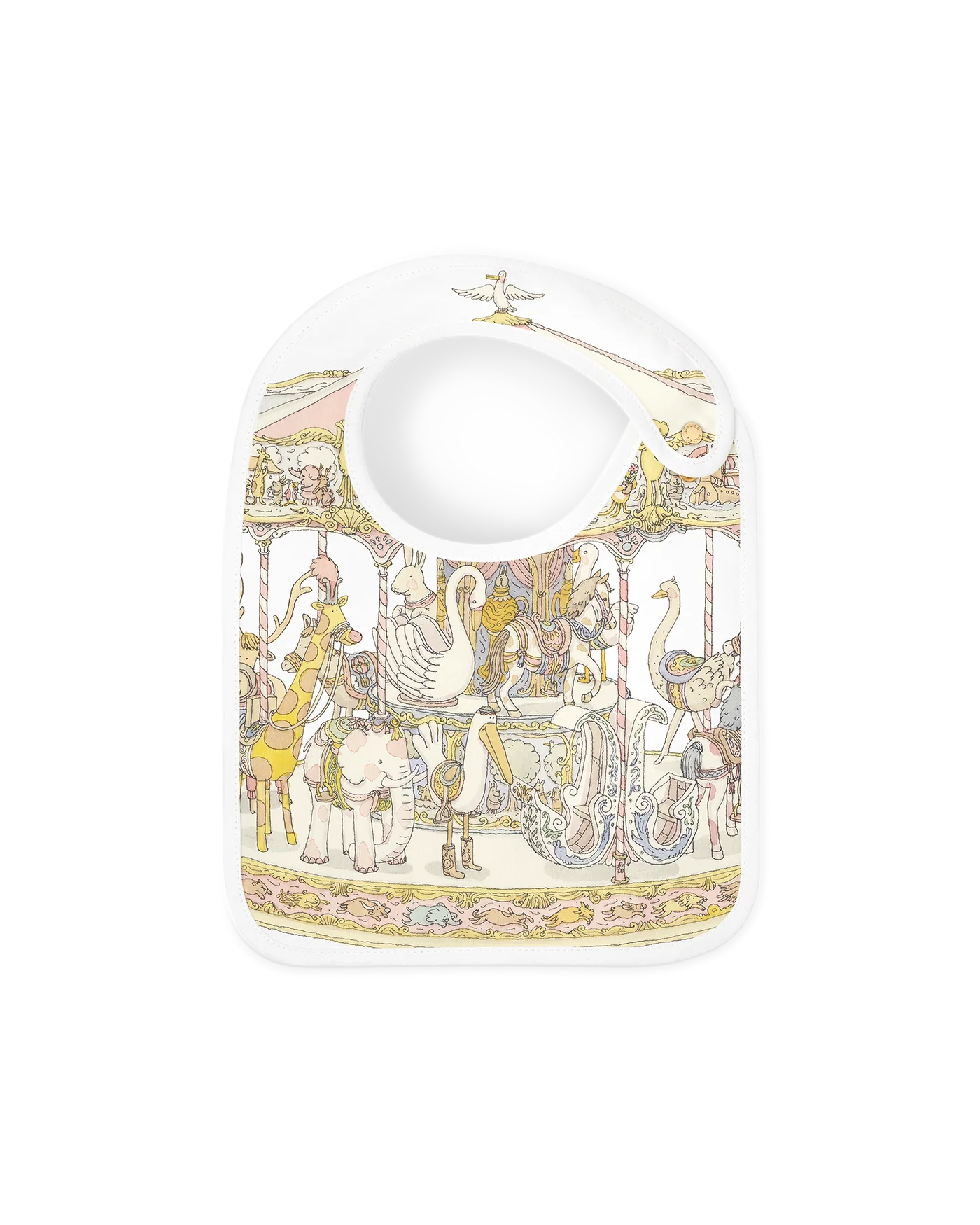 Satin Bib Carousel Pink