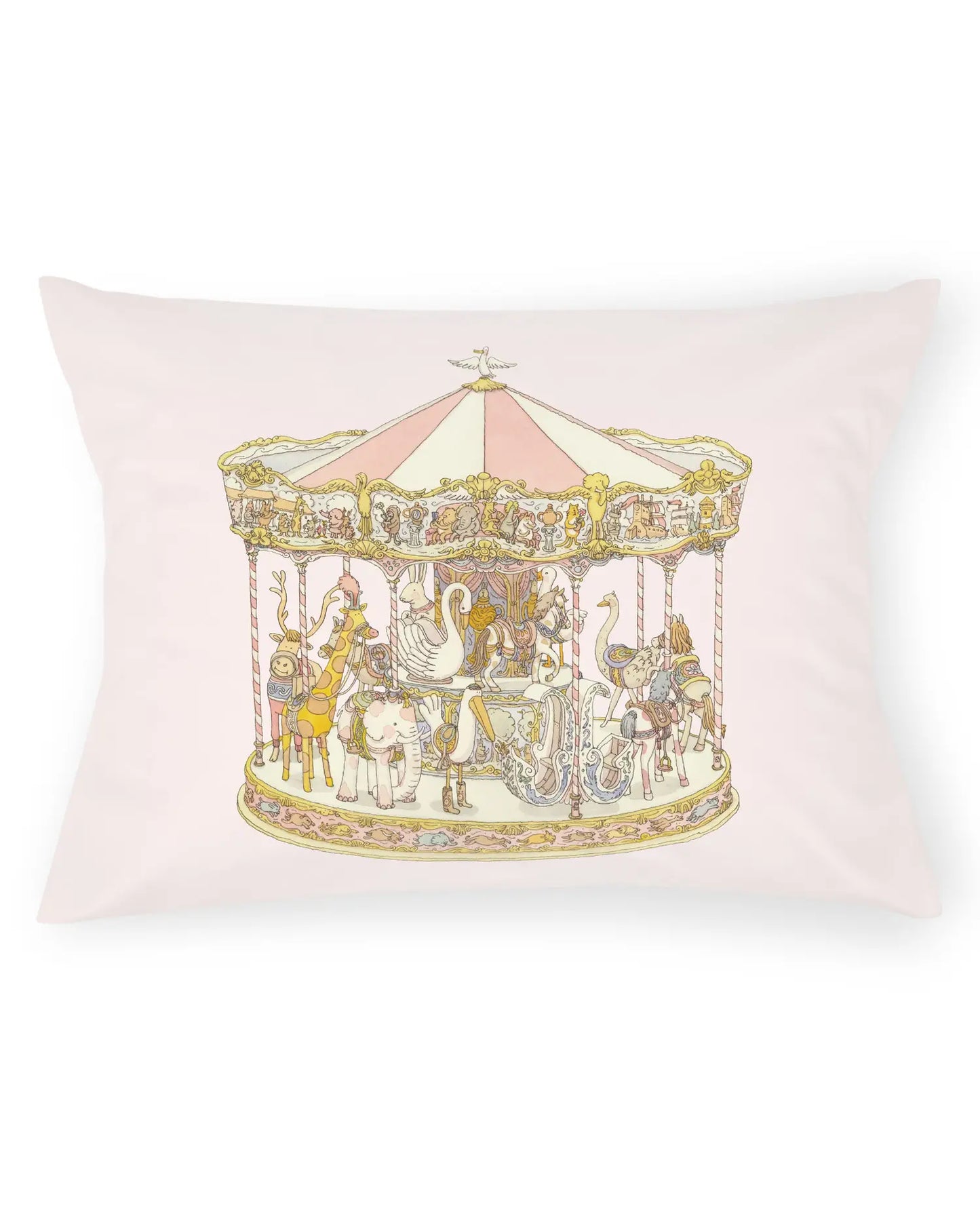 Satin Cushion Carousel Pink