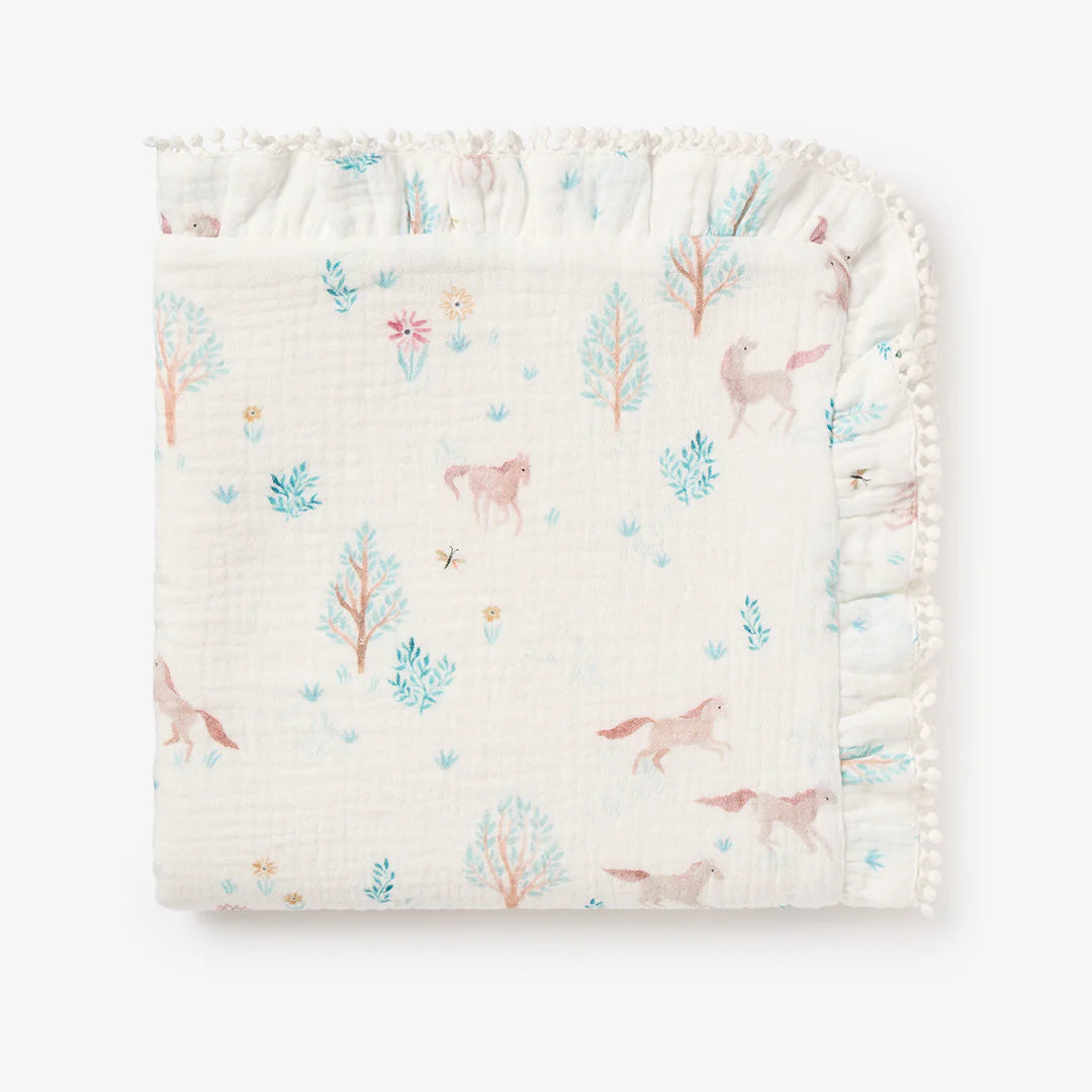 Pony Meadow Blanket White 30x40