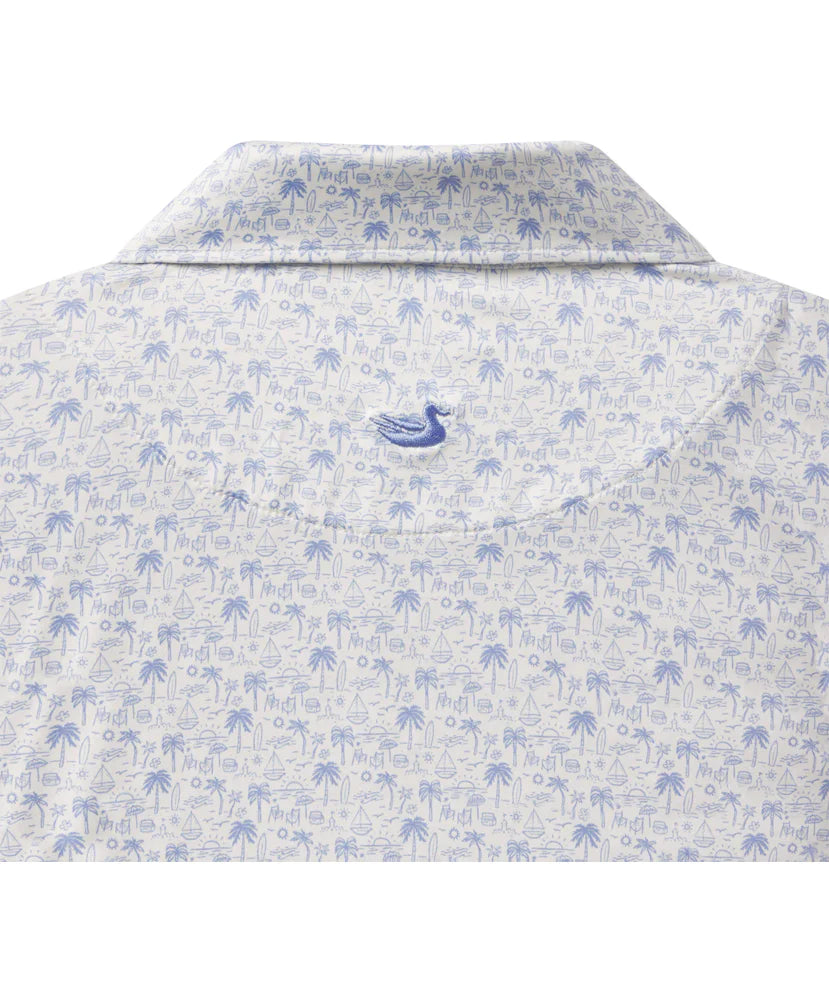 Youth Flyline Performance Polo French Blue & White