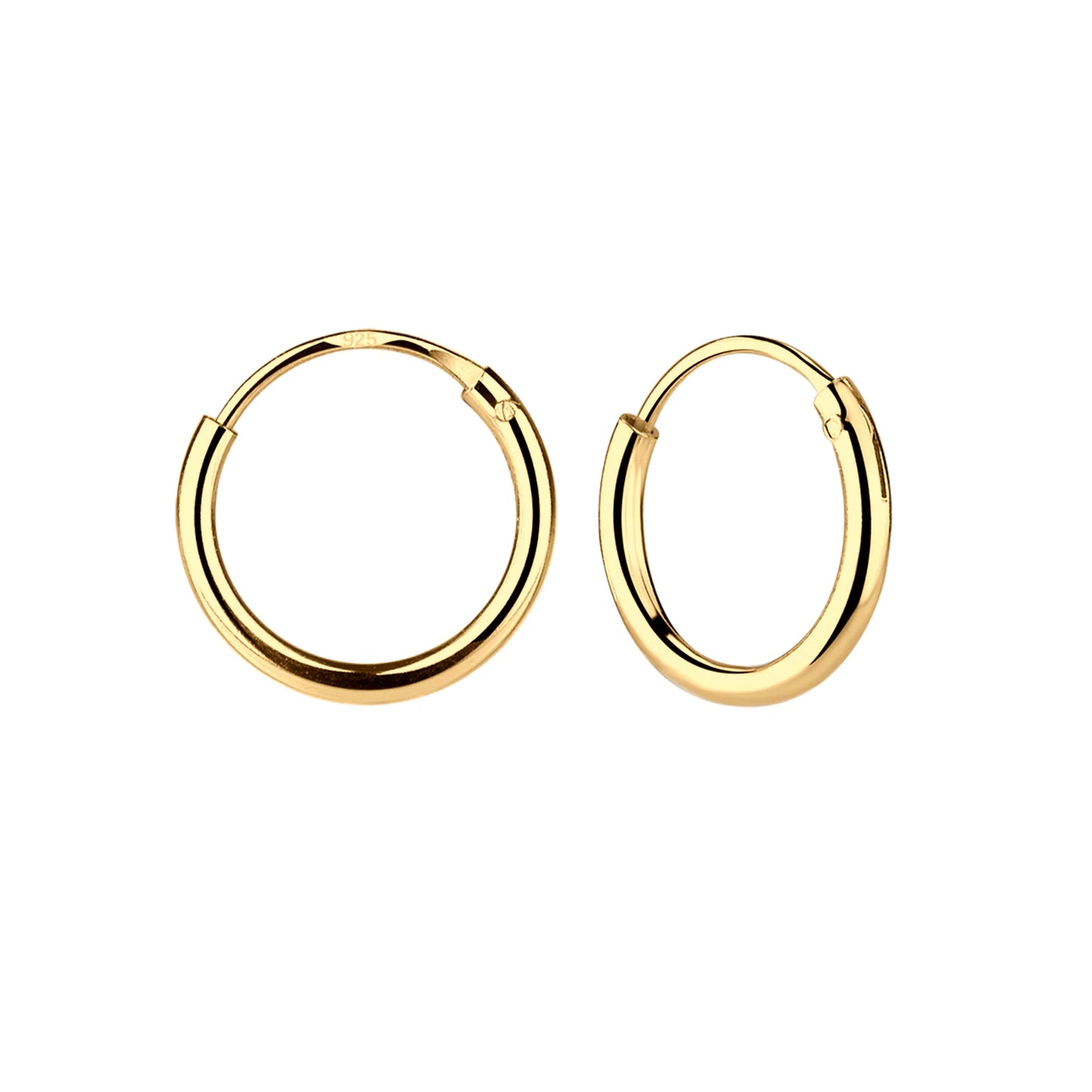 14K Gold-Plated Huggie CZ Hoop Earrings