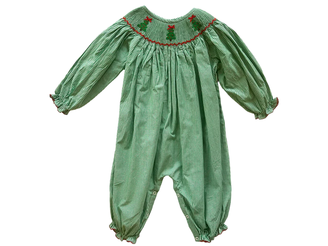 Holiday Trees Long Romper Girl