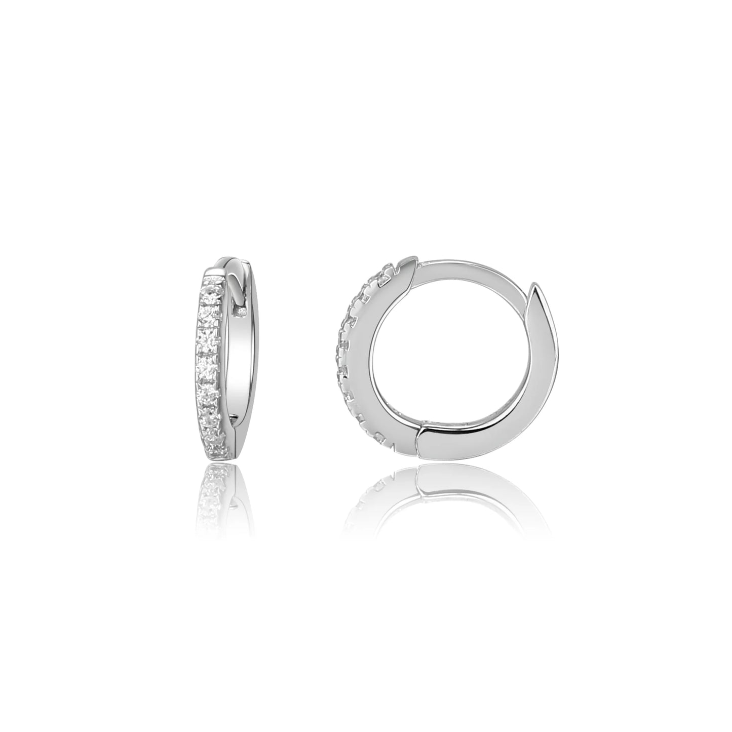 Sterling Silver Clear Huggie