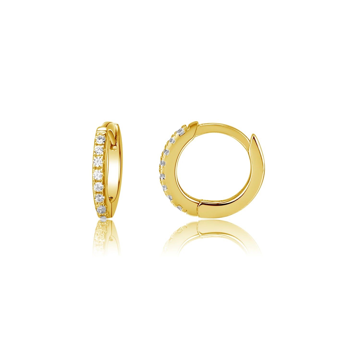 14K Gold-Plated Huggie CZ