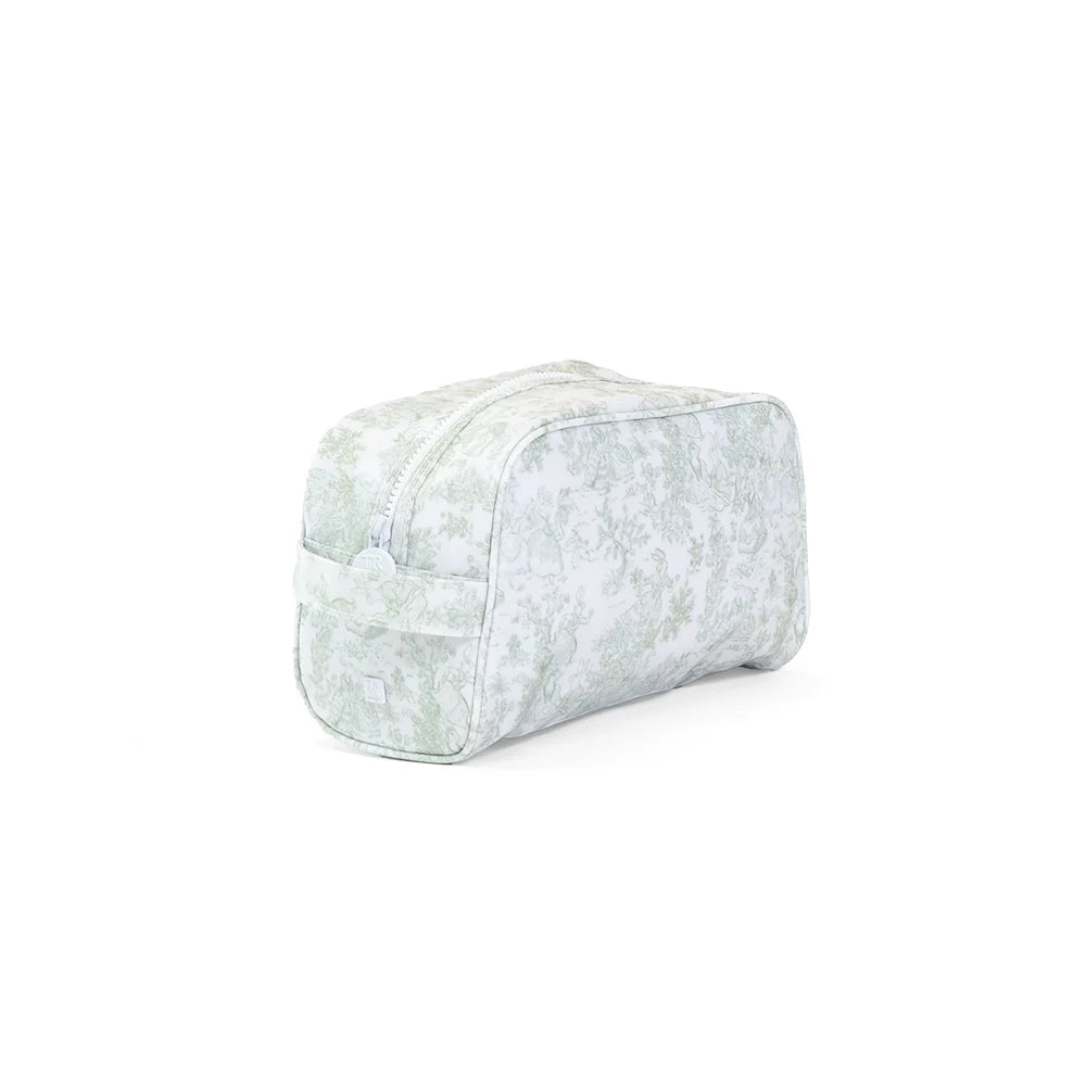 Stowaway Toiletry Bag Bunny Toile Green
