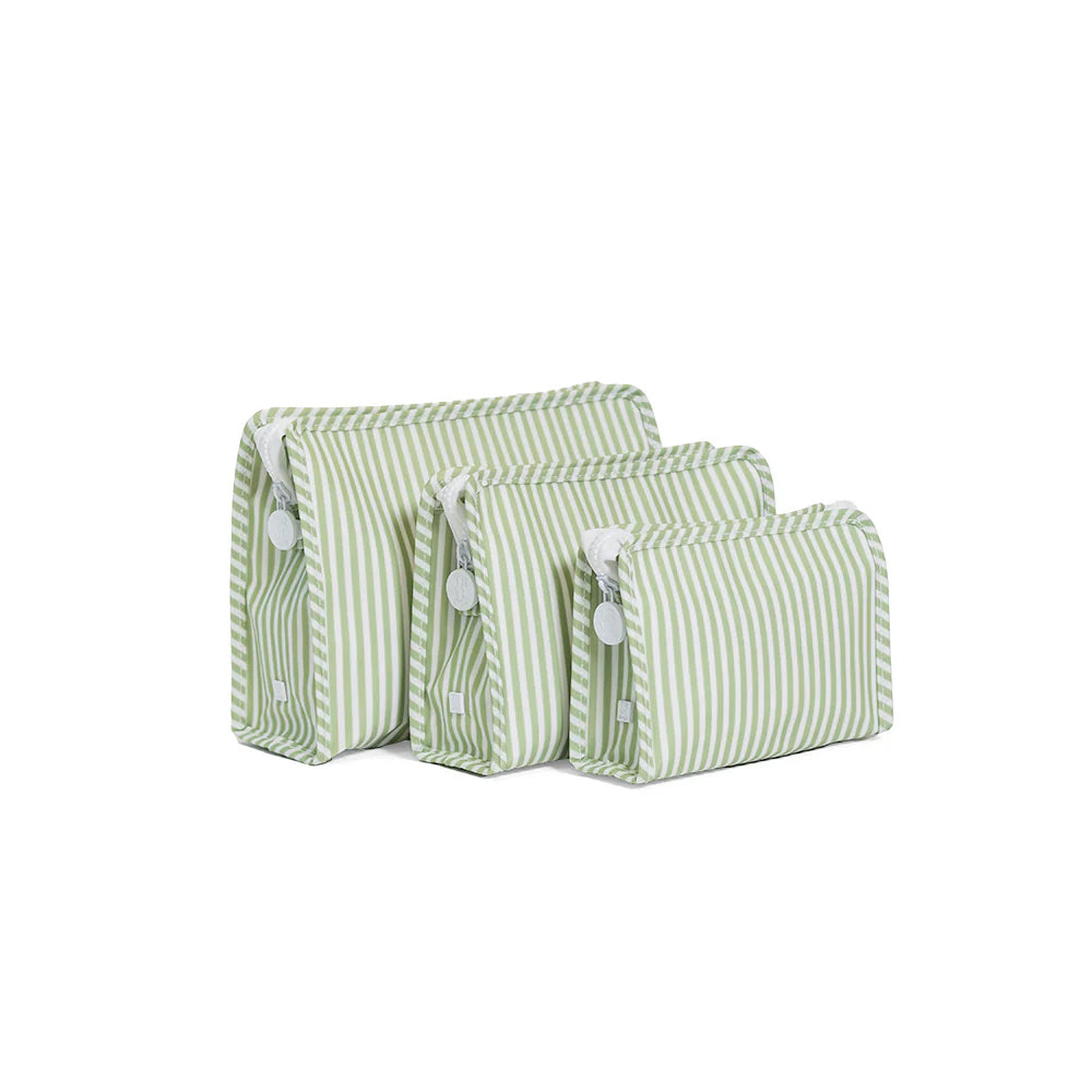 Roadie Large Zip Pouch Pimlico Stripe Sage