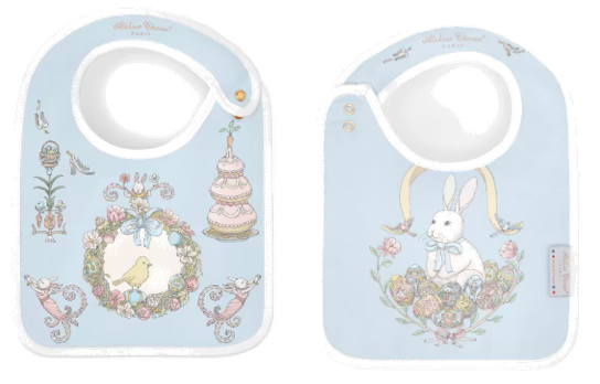Satin Bib Bunny Blue