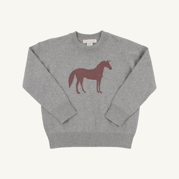 Isaac's Intarsia Sweater Grantley Gray (Heathered)/Horse