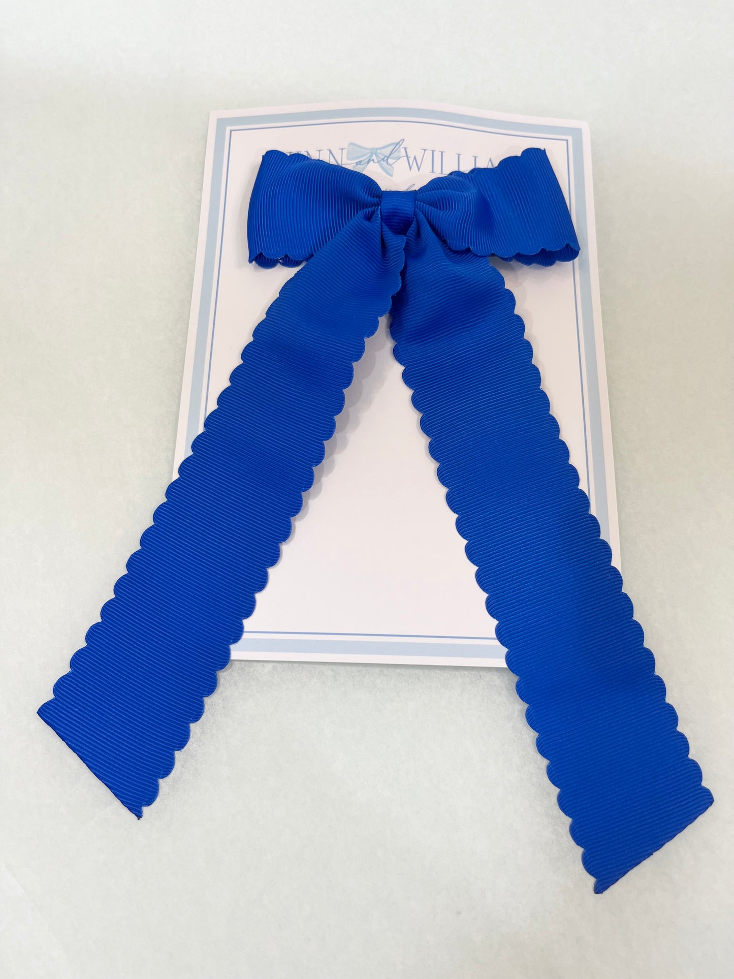 Scalloped Long-Tail Bow Royal Blue