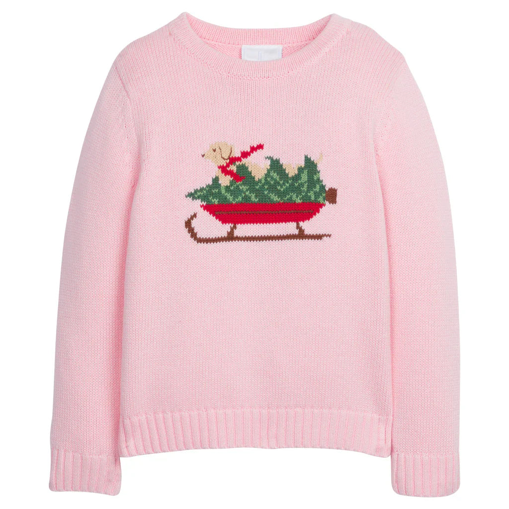 Intarsia Sweater Pink Holiday Lab