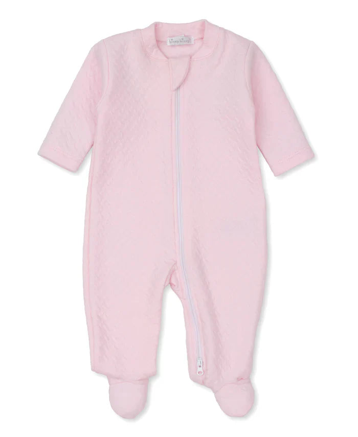 Jacquard Footie w/ Zip Pink