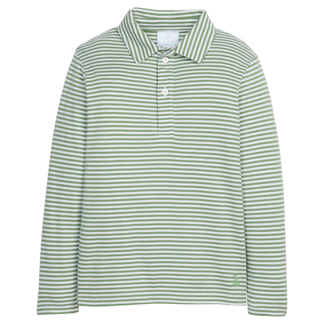 Long Sleeve Polo Watercress Stripe