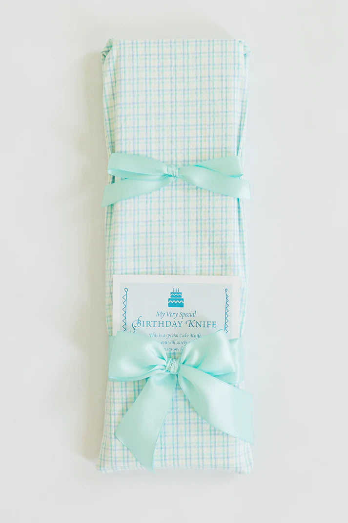 Pastel Mint Seersucker with Pastel Mint Ribbon Keepsake Knife