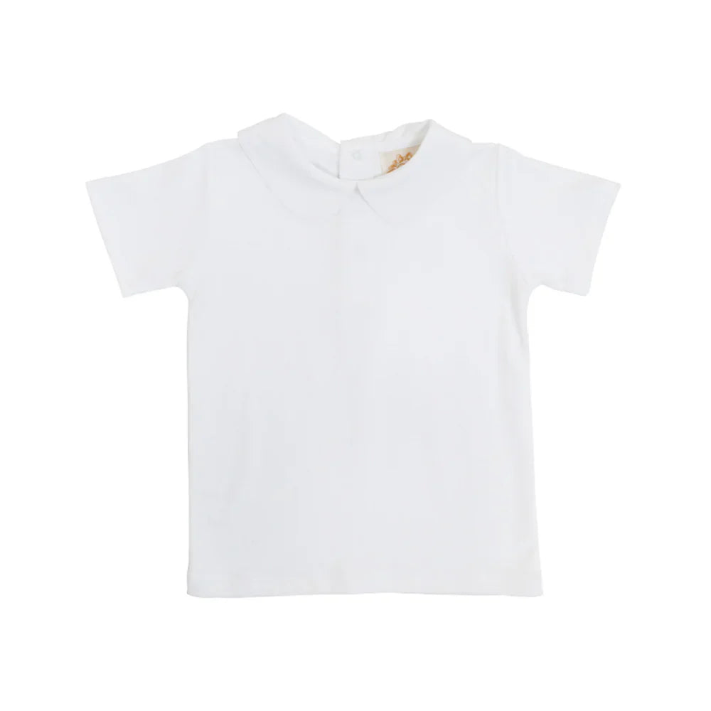 Peter Pan Collar Pima Short Sleeve Worth Avenue White