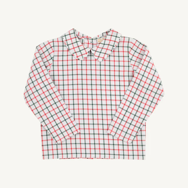 Peter Pan Collar Shirt Woven Yarn LS Old Town Tattersall