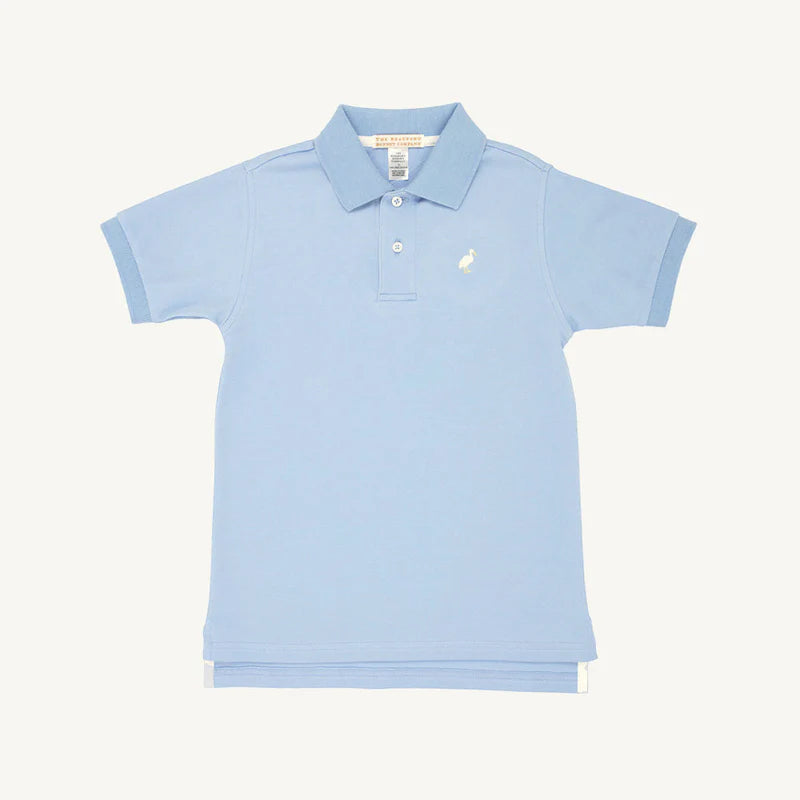 Prim and Proper Polo SS-Pima Beale Street Blue/Multicolor Stork