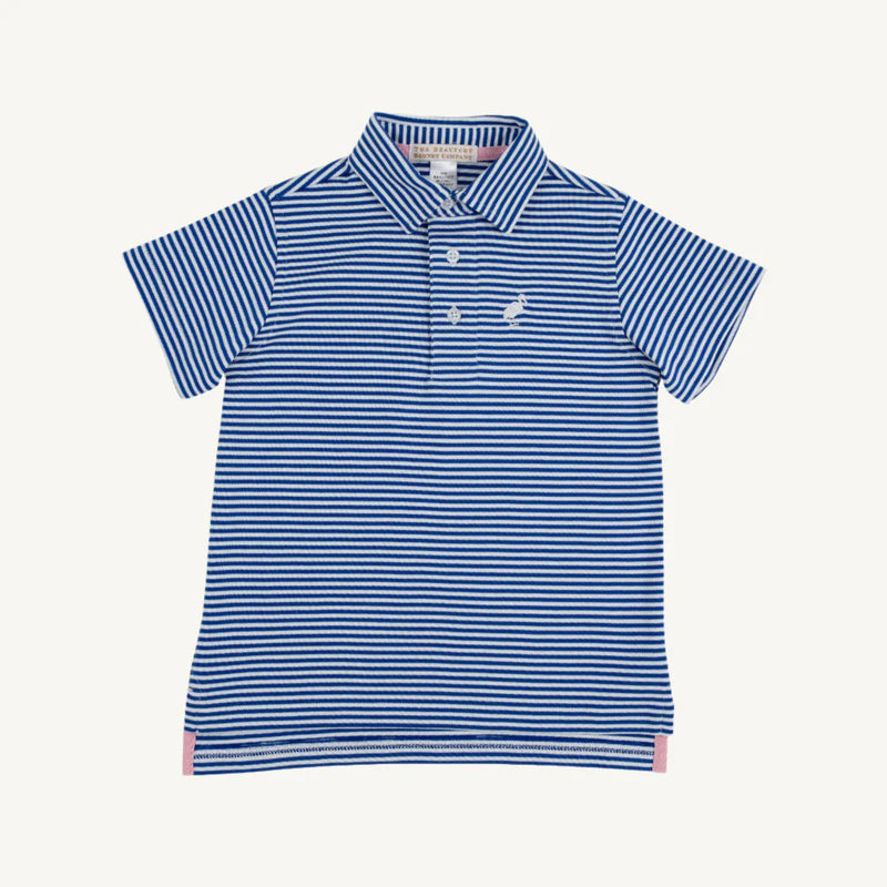 Prim and Proper Polo Rockefeller Royal Stripe/Worth Avenue White Stork