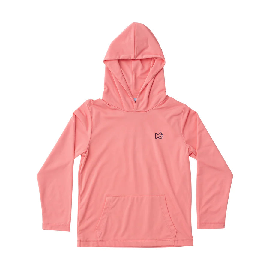 Kids Pro Performance Hoodie Fishing T shirt Coral Marlin