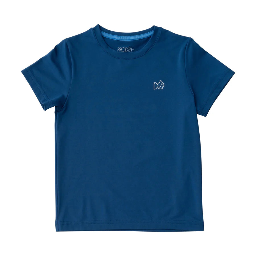 Kids Pro Performance Short Sleeve Fishing T-shirt Navy Fish