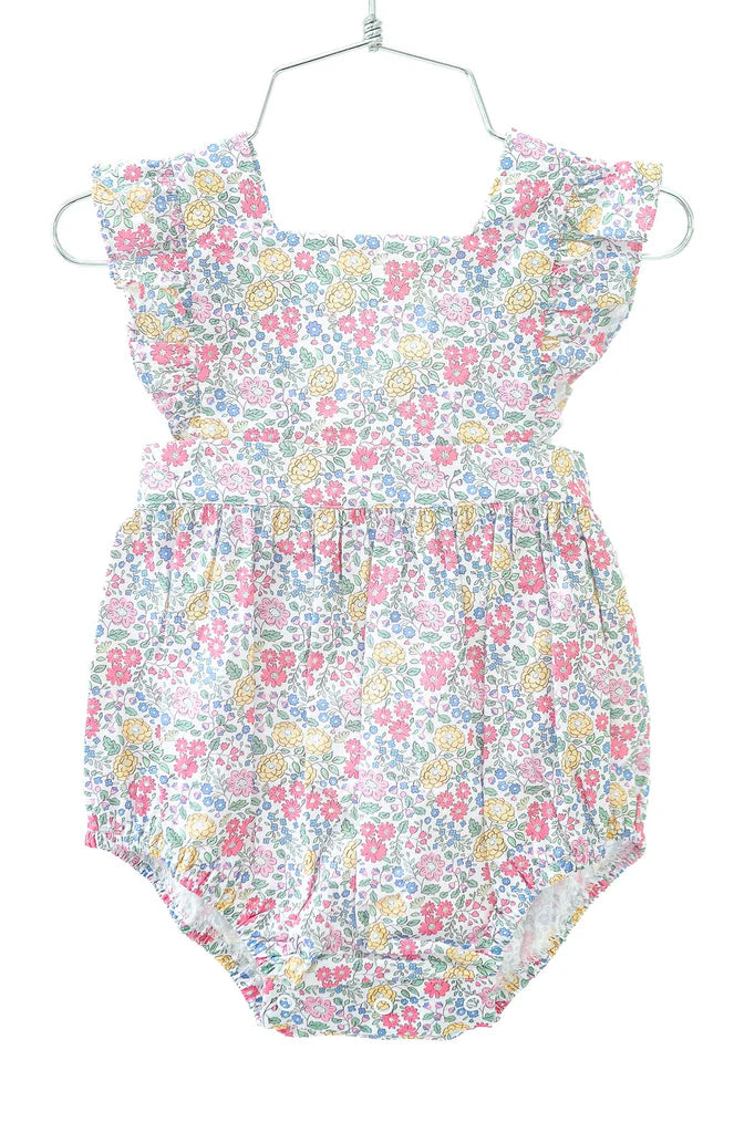 Yellow, Pink, and Green Floral Morgan Pinafore Bubble