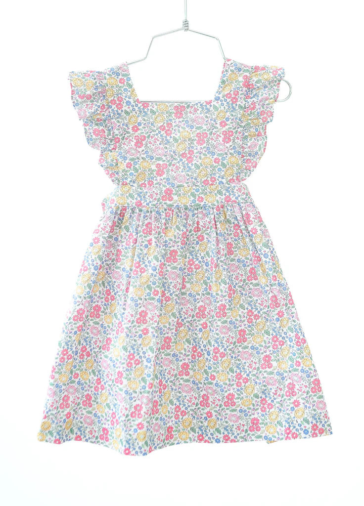 Yellow, Pink, and Green Floral Morgan Pinafore Dress