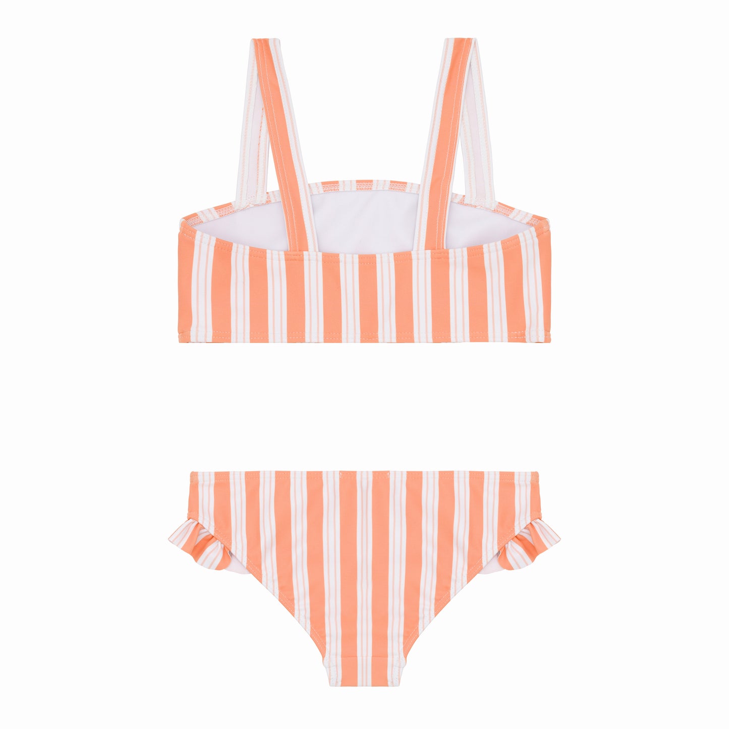 Papaya Stripe Bandeau Top Swim Shorts Bikini