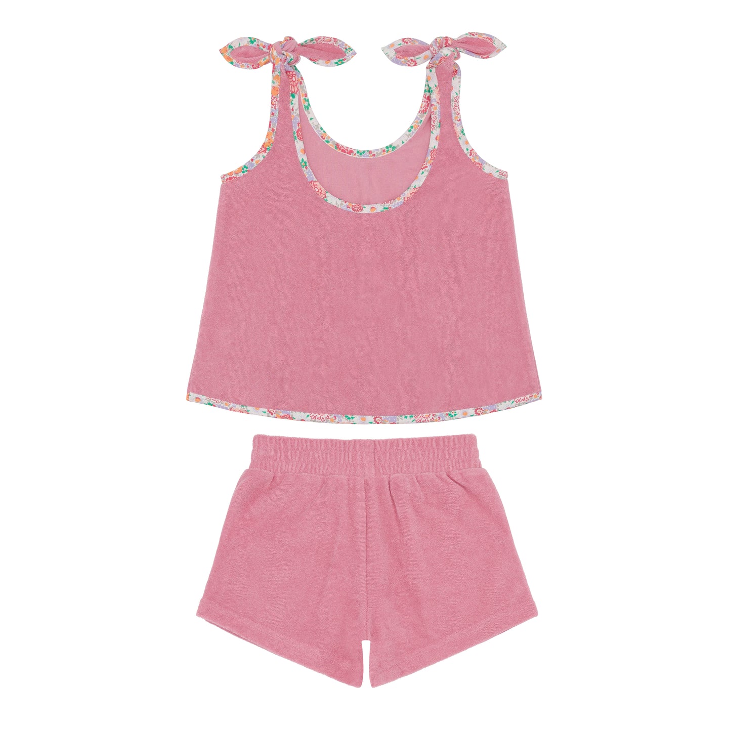 Pink Sands French Terry Tie Knot Tank top and Short Set