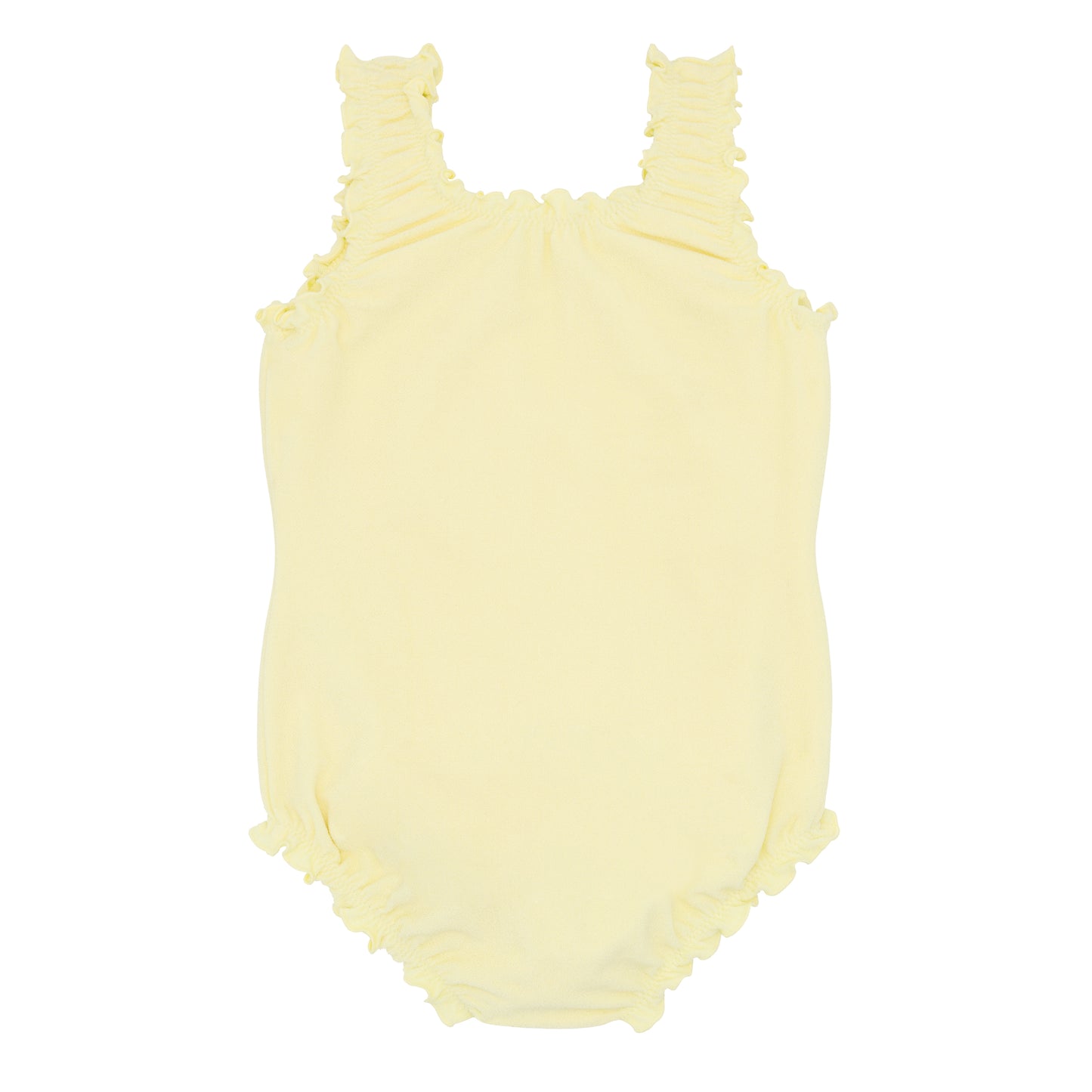 Butter Yellow Terry Ruched Scoop Neck One Piece