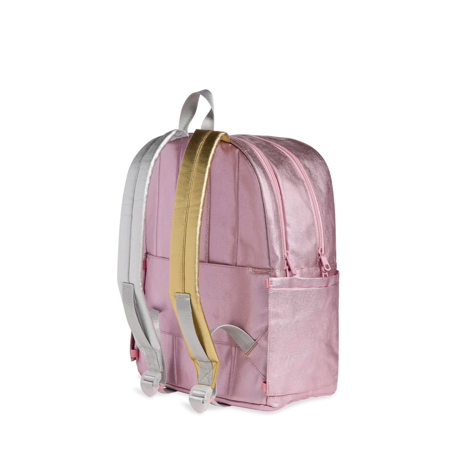 Kane Double Pocket Backpack Pink/Silver