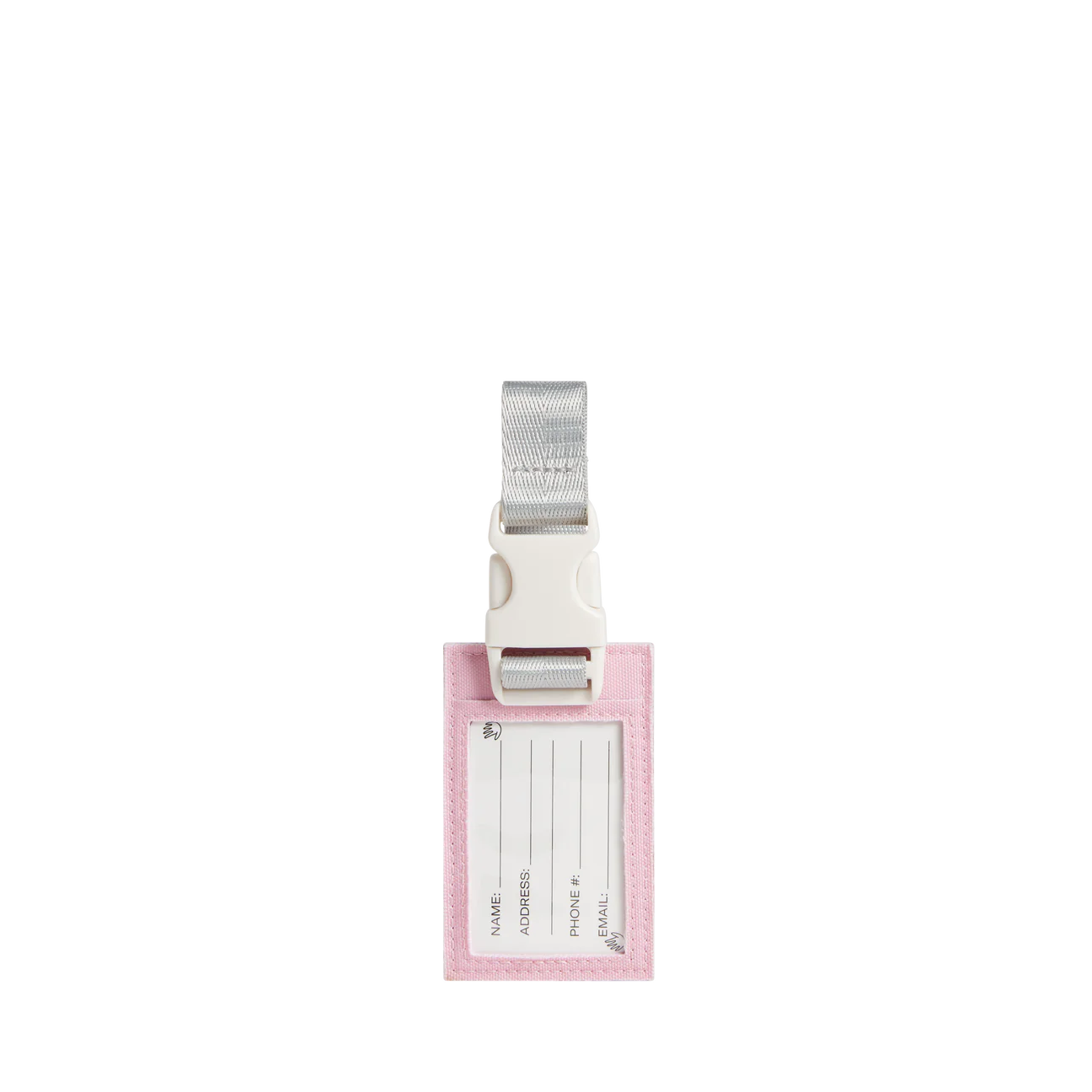 Logan Luggage Tag Pink/Silver