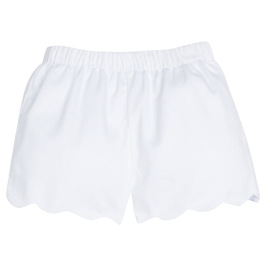 Scallop Short White Twill