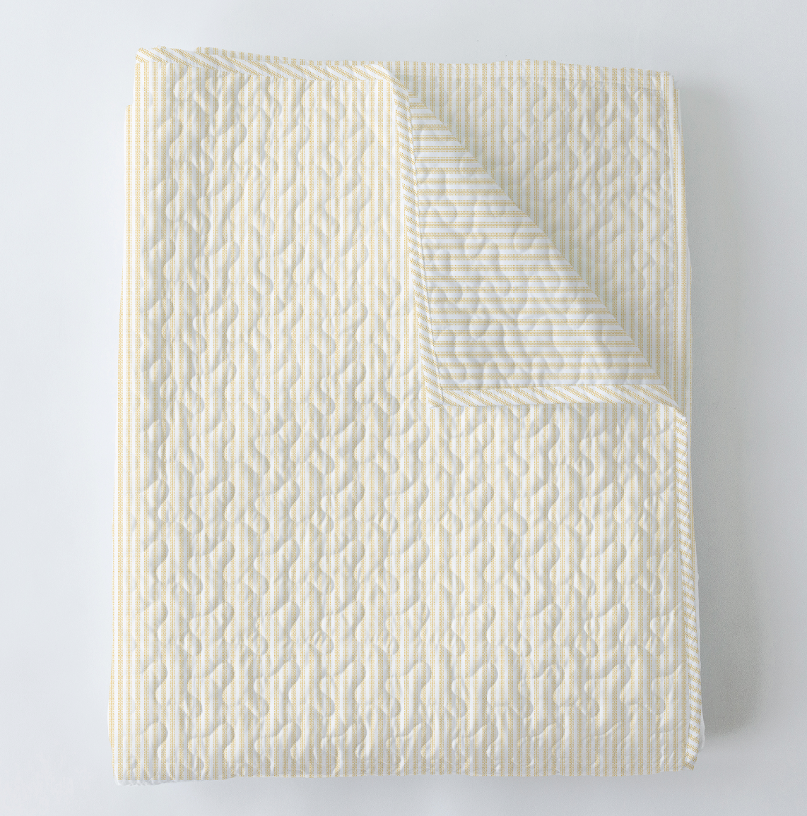 Ticking Stripe in Yellow Baby Blanket